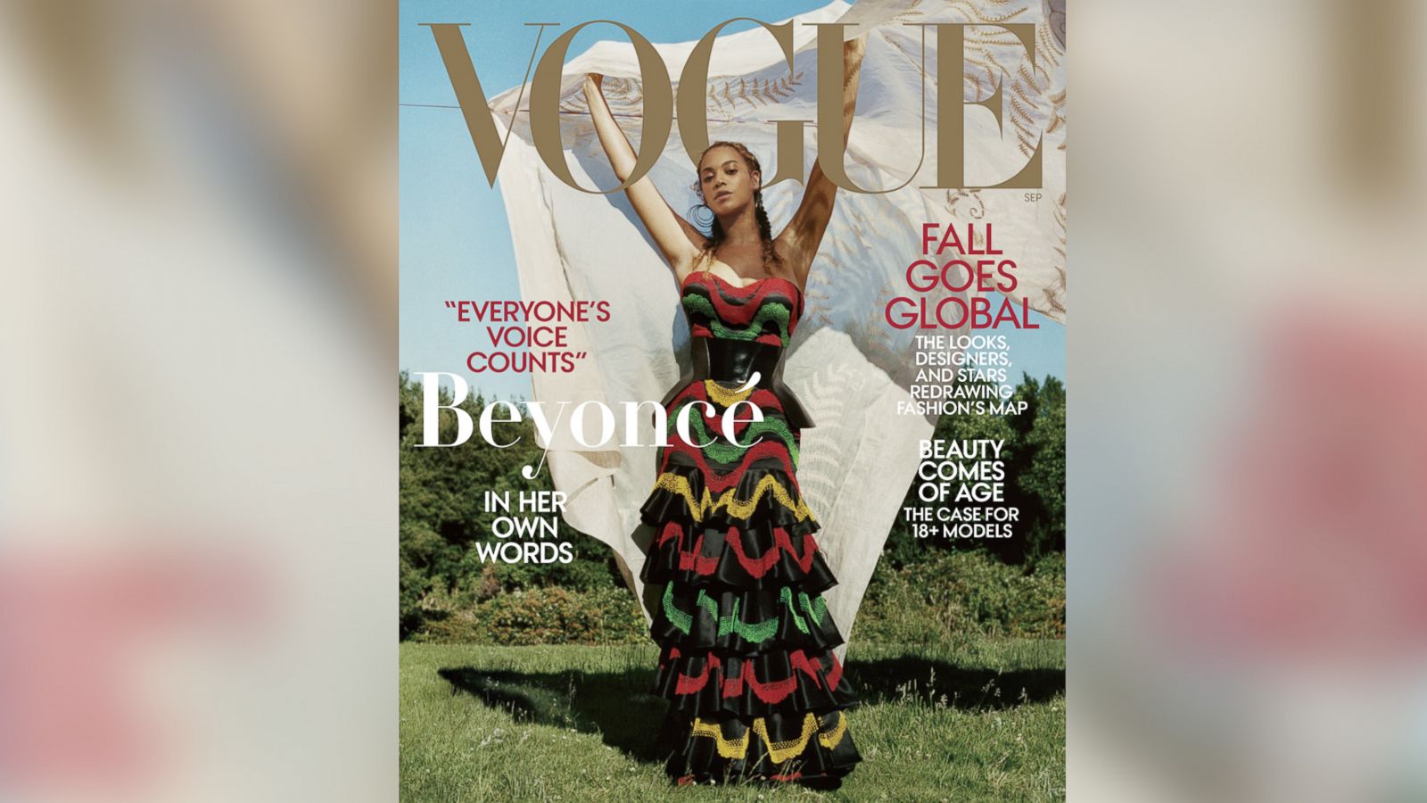 PHOTO: Beyonce appears on the September 2018 cover of Vogue magazine.