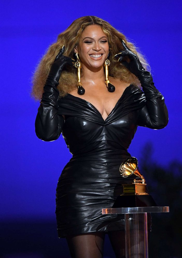 PHOTO: Beyonce accepts the Best Rap Performance award for 'Savage' onstage during the 63rd Annual GRAMMY Awards at Los Angeles Convention Center, March 14, 2021 in Los Angeles.