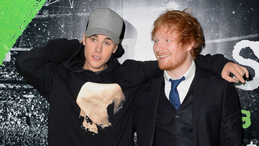 PHOTO: Pop superstars Ed Sheeran and Justin Bieber's "I Don't Care" music video features plenty of silly, eye-catching visuals.