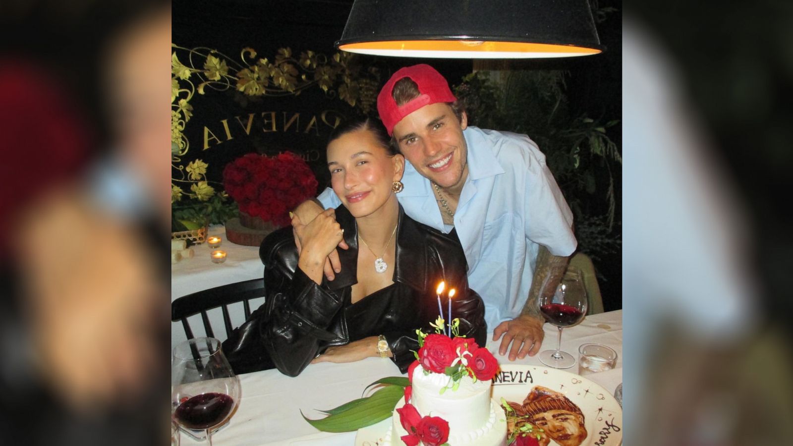 PHOTO: In a post made to his Instagram account, Justin Bieber is seen posing for a photo with his wife Hailey Bieber as they celebrate their fifth wedding anniversary together.