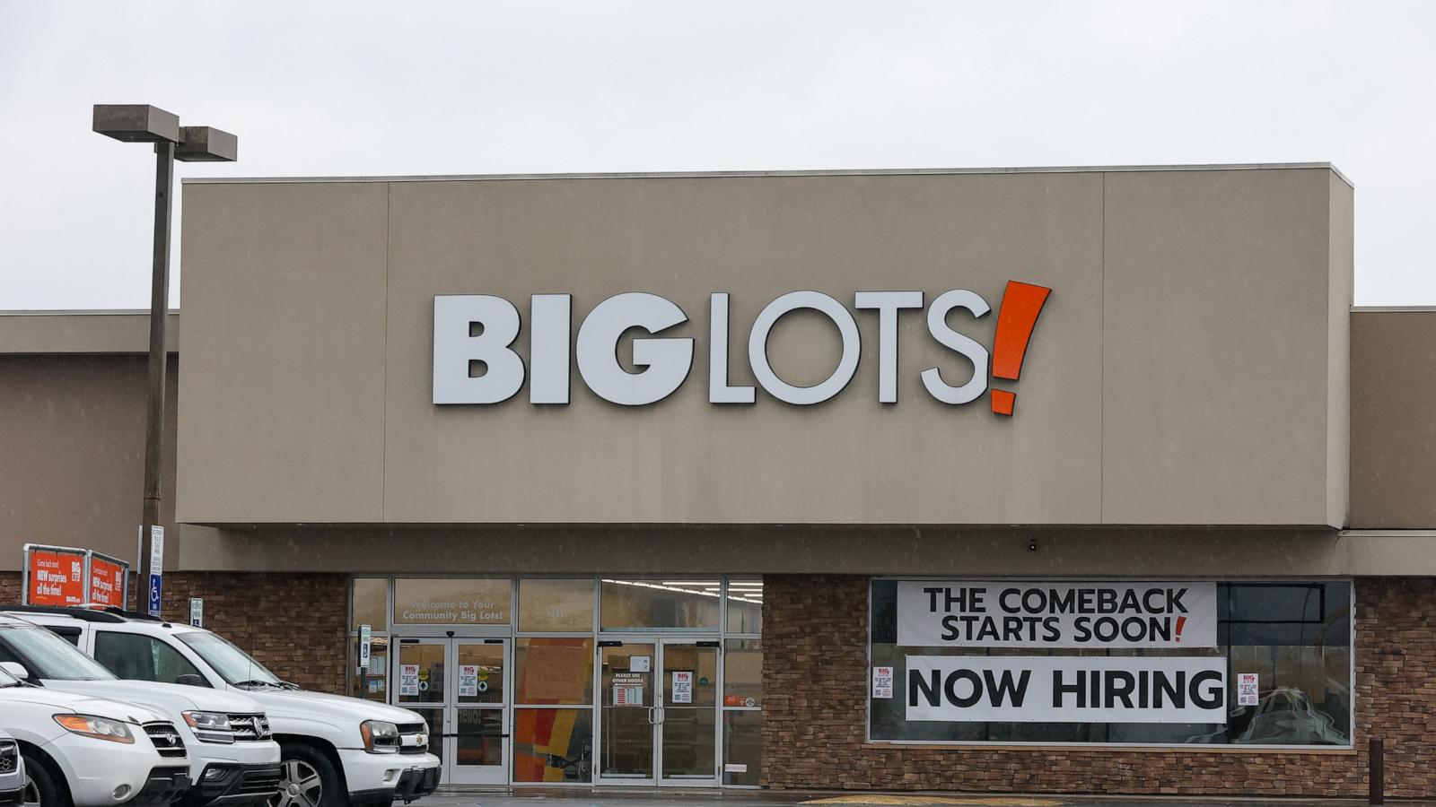 PHOTO: A now hiring sign is seen on the window of a closed Big Lots store in Lewisburg, Pa., April 10, 2025.