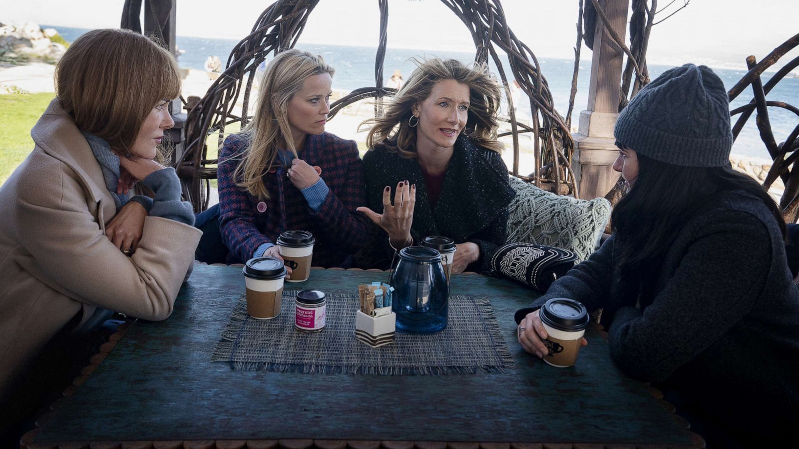 PHOTO: Nicole Kidman, Reese Witherspoon, Laura Dern and Shailene Woodley in a scene from "Big Little Lies," season 2.