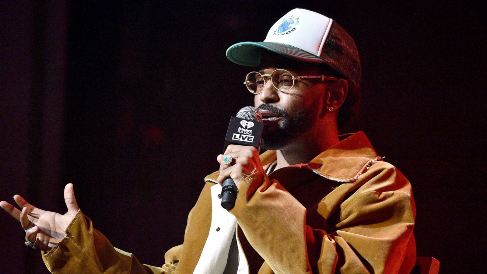 PHOTO: Big Sean speaks onstage before a performance in Harlem at The Apollo Theater, Oct. 29, 2019, in New York City.