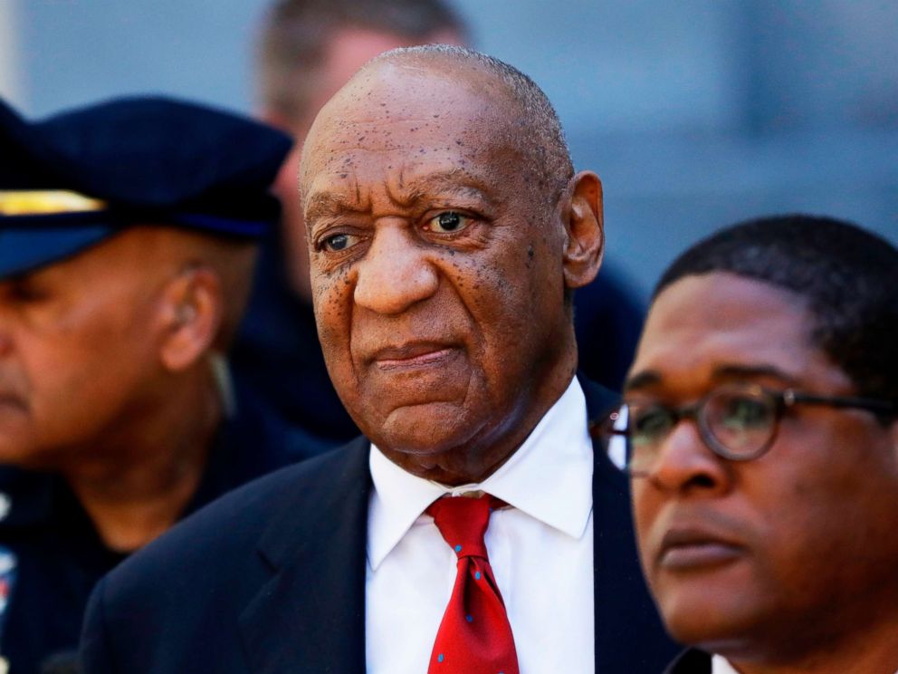 PHOTO: In this April 26, 2018 file photo, Bill Cosby, center, leaves the the Montgomery County Courthouse in Norristown, Pa.