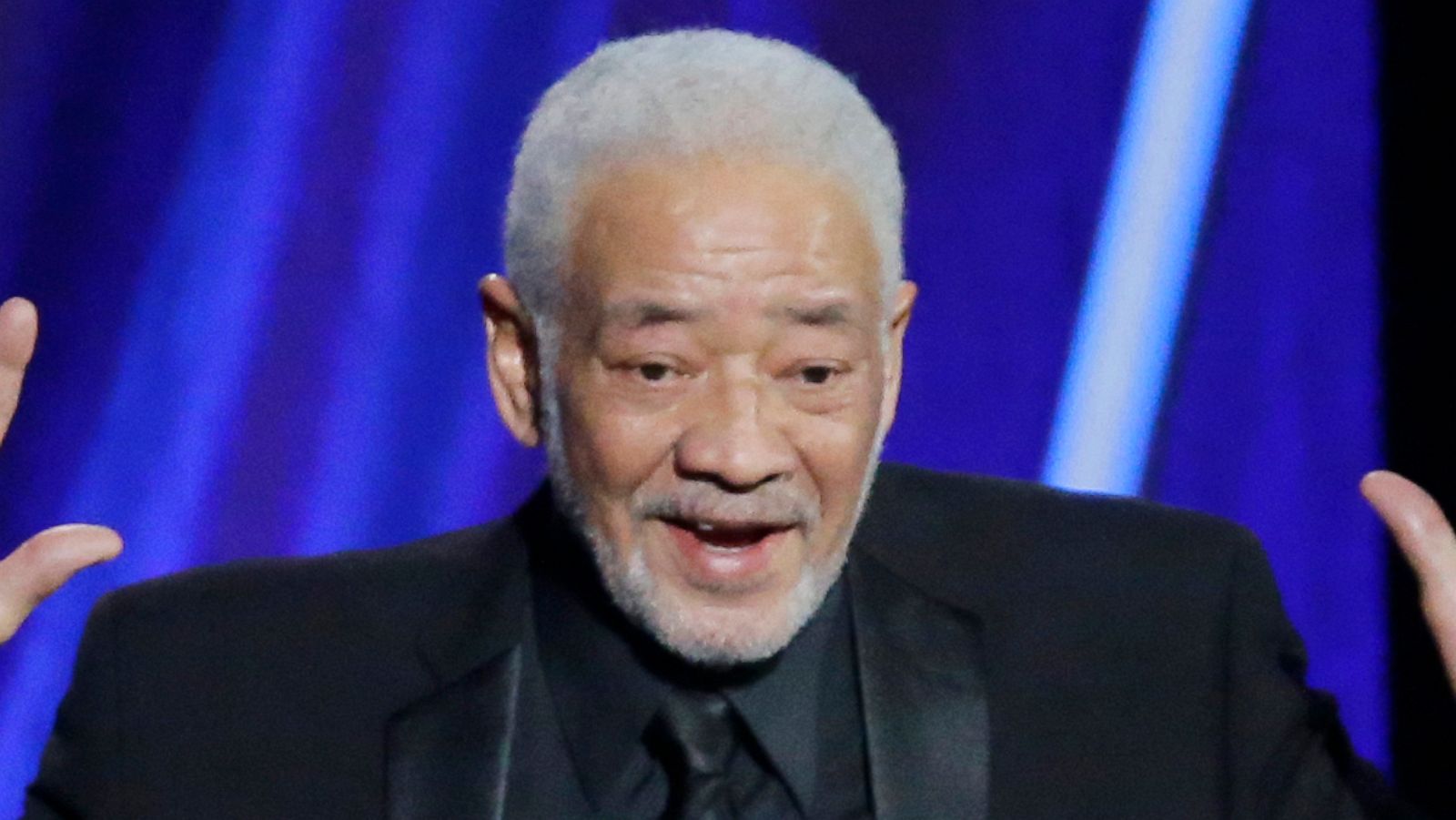 PHOTO: FILE - Bill Withers speaking at the Rock and Roll Hall of Fame Induction Ceremony in 2015. Withers, who wrote and sang a string of soulful songs in the 1970s, died in Los Angeles from heart complications on Monday, March 30, 2020. He was 81.