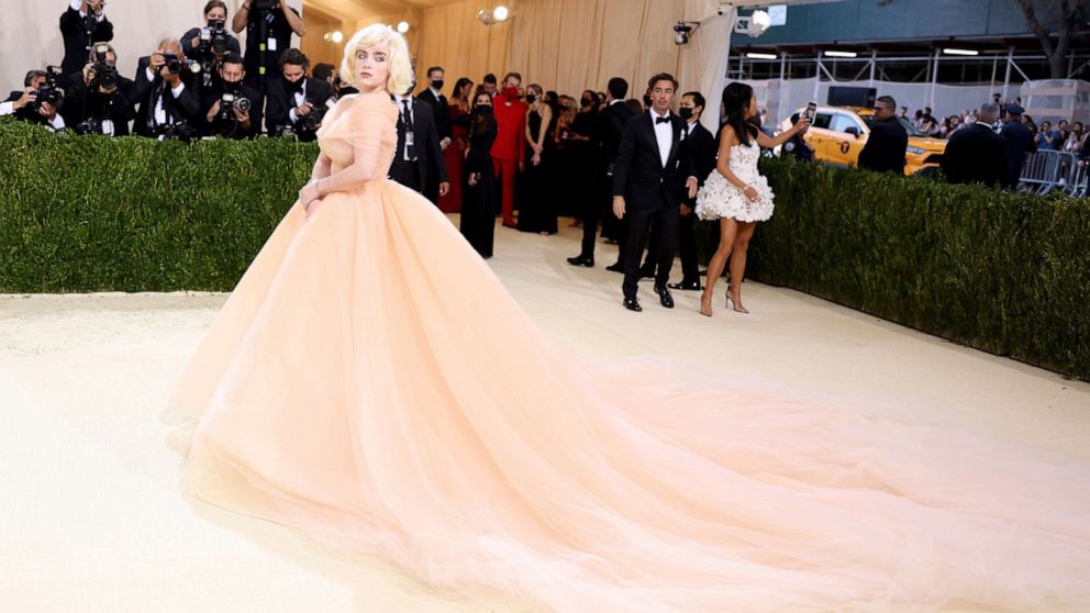 PHOTO: Billie Eilish attends The 2021 Met Gala Celebrating In America: A Lexicon Of Fashion at Metropolitan Museum of Art, Sept. 13, 2021, in New York.