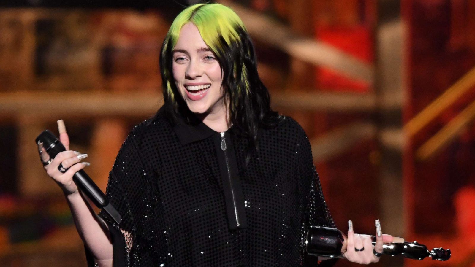 PHOTO: Billie Eilish wins the International Female Solo Artist award during The BRIT Awards 2020 at The O2 Arena on Feb. 18, 2020 in London.