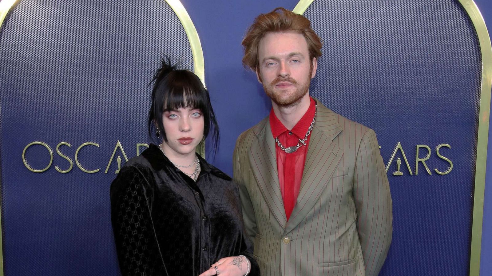 PHOTO: Billie Eilish, nominated with her brother Finneas for the James Bond theme 'No Time To Die,' arrive at the 94th Oscars Nominees Luncheon on March 7, 2022, at Fairmont Century Plaza in Los Angeles.