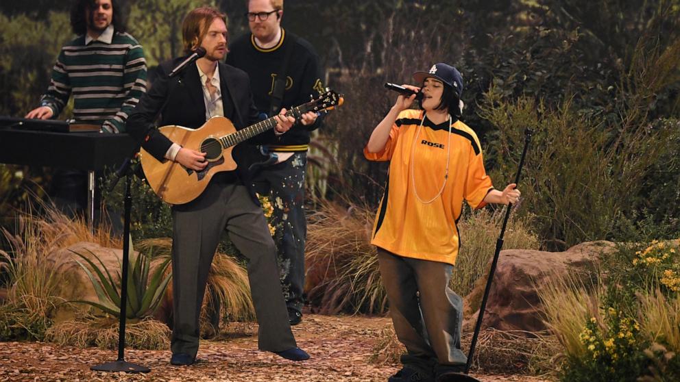 PHOTO: Billie Eilish and Finneas O'Connell perform on stage during the 67th Annual Grammy Awards at the Crypto.com Arena in Los Angeles, Feb. 2, 2025.