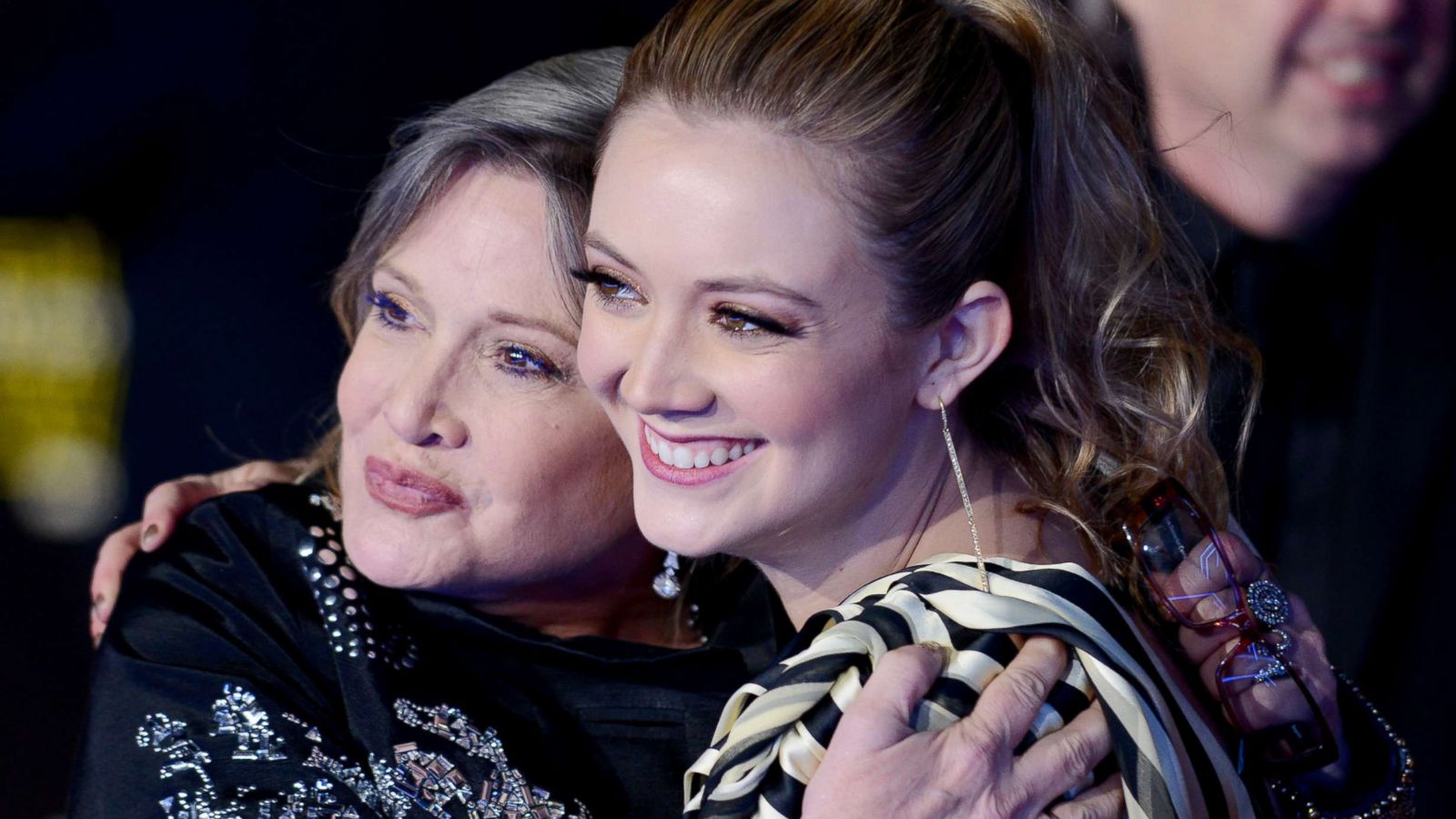 PHOTO: Carrie Fisher and her daughter Billie Lourd arrive for the premiere of "Star Wars: The Force Awakens" on Dec. 14, 2015, in Hollywood, Calif.