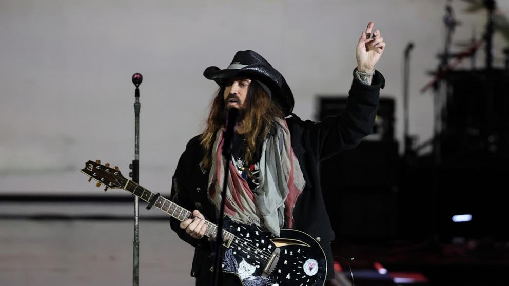 PHOTO: Billy Ray Cyrus performs during the Liberty Inaugural Ball where President Donald Trump is expected later in the evening, Jan. 20, 2025, in Washington, D.C. 