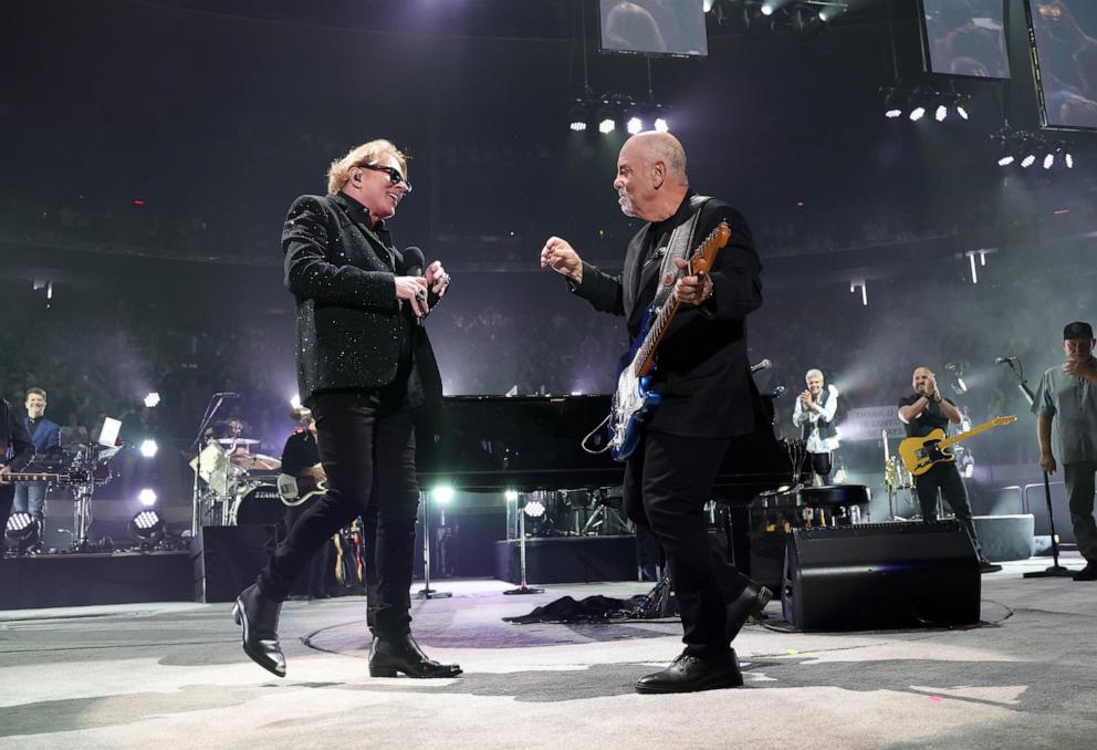 PHOTO: Axl Rose and Billy Joel perform onstage during the last show of his residency at Madison Square Garden on July 25, 2024 in New York City. 