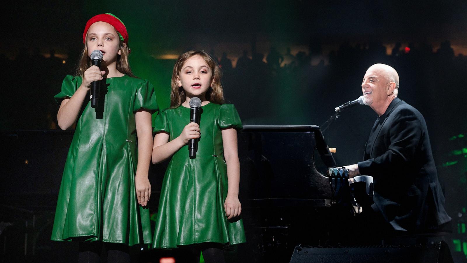 PHOTO: Billy Joel, right, performs with his daughters Della Joel and Remy Joel at Madison Square Garden, Dec. 19, 2023, in New York.