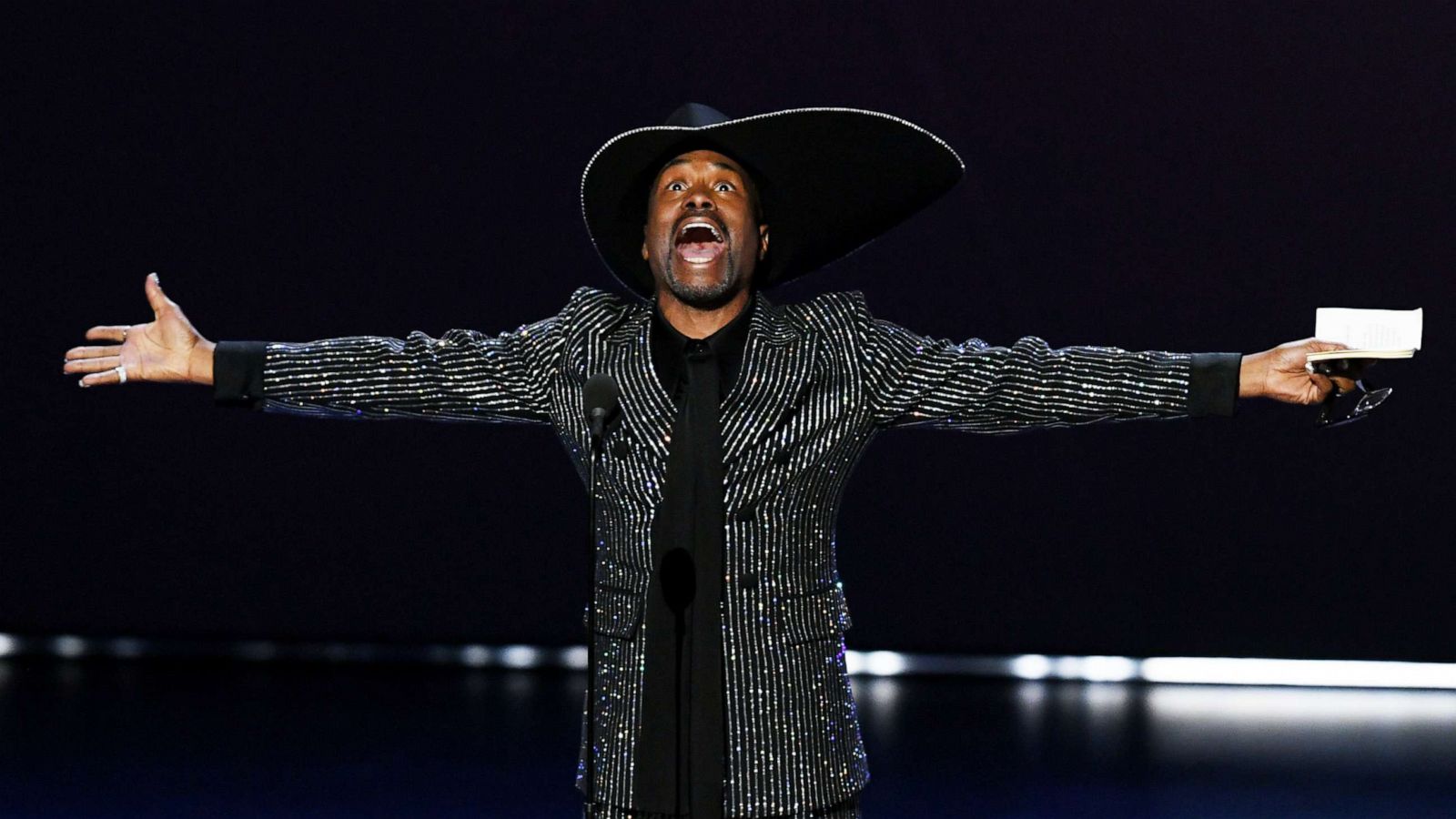 PHOTO: Billy Porter accepts the Outstanding Lead Actor in a Drama Series award for 'Pose' onstage during the 71st Emmy Awards at Microsoft Theater on September 22, 2019 in Los Angeles, California.