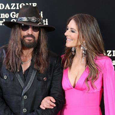 PHOTO: Billy Ray Cyrus and Elizabeth Hurley attend the "Orizzonti | Rosso" Exhibition Opening Dinner at Palazzo Barberini, on May 24, 2025, in Rome.