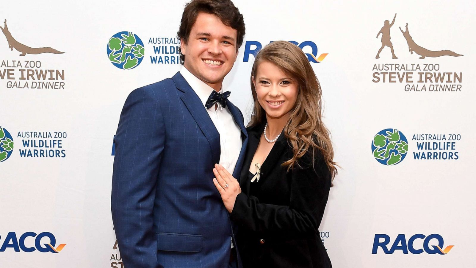 PHOTO: Bindi Irwin poses for a photo with fiance Chandler Powell during an event in Brisbane, Australia, Nov. 9, 2019.