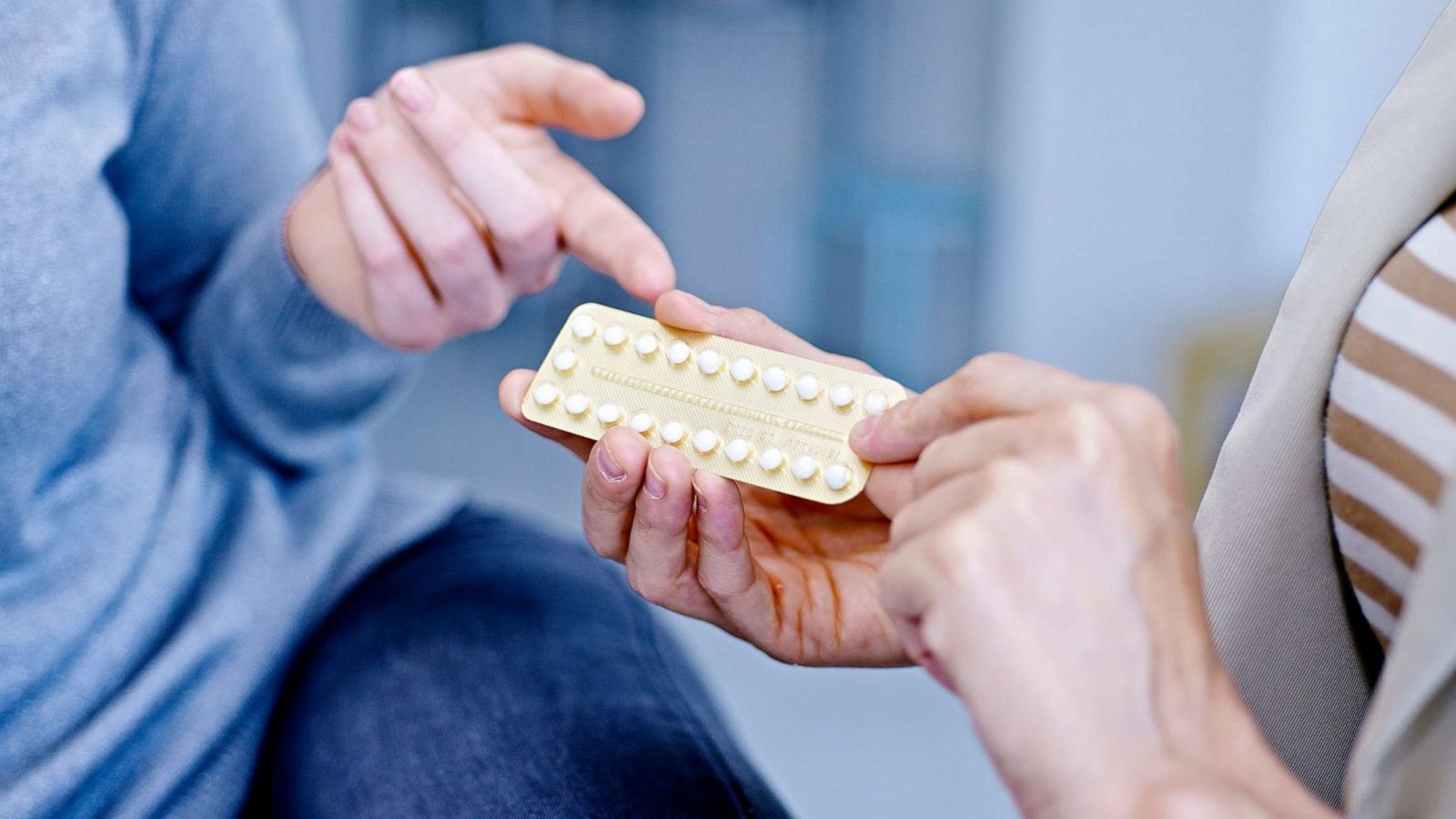 PHOTO: A stock photo of a doctor discussing oral contraception with a patient.