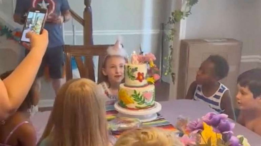 PHOTO: Charlotte's eighth birthday party was not only her first birthday party, but a special and memorable one thanks to the kindness of online strangers and her local community.