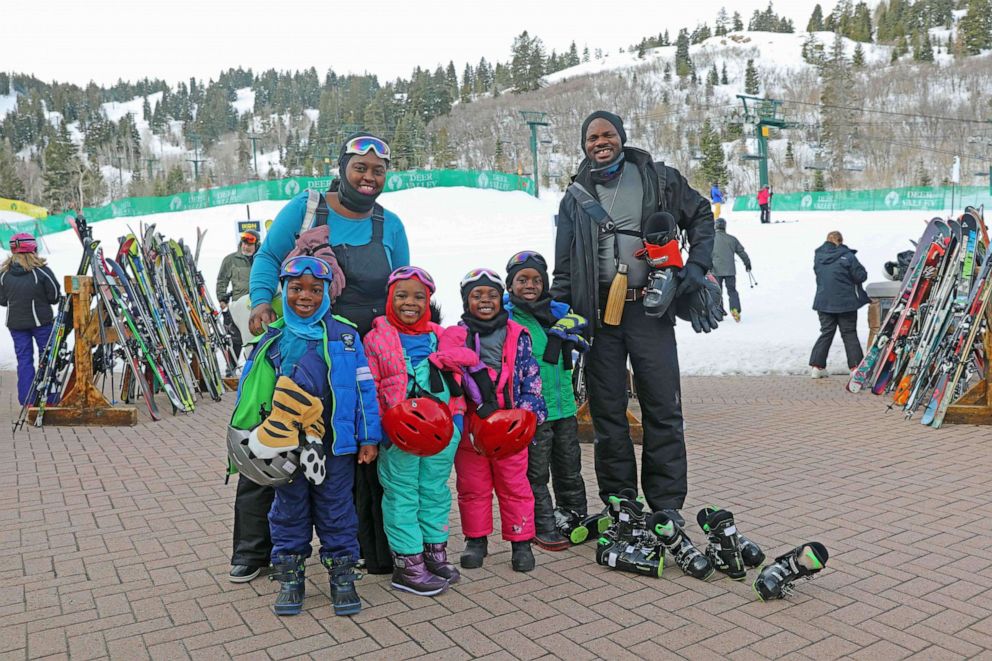 PHOTO: Karen Akpan and her family ski Deer Valley. 