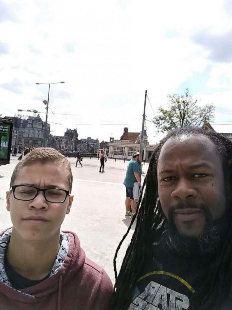 PHOTO: Calvin Mathews a state health inspector from Minneapolis, Minnesota, is seen in an undated photo with his son, Christian, 18.