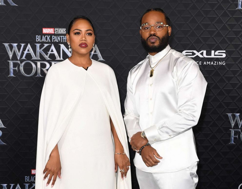 PHOTO: Director Ryan Coogler, right, arrives for the world premiere of Marvel Studios' "Black Panther: Wakanda Forever" at the Dolby Theatre in Hollywood, Calif., on Oct. 26, 2022.