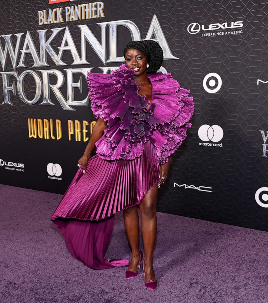 PHOTO: Danai Gurira attends Marvel Studios' "Black Panther: Wakanda Forever" premiere at Dolby Theatre on Oct. 26, 2022 in Hollywood, Calif.