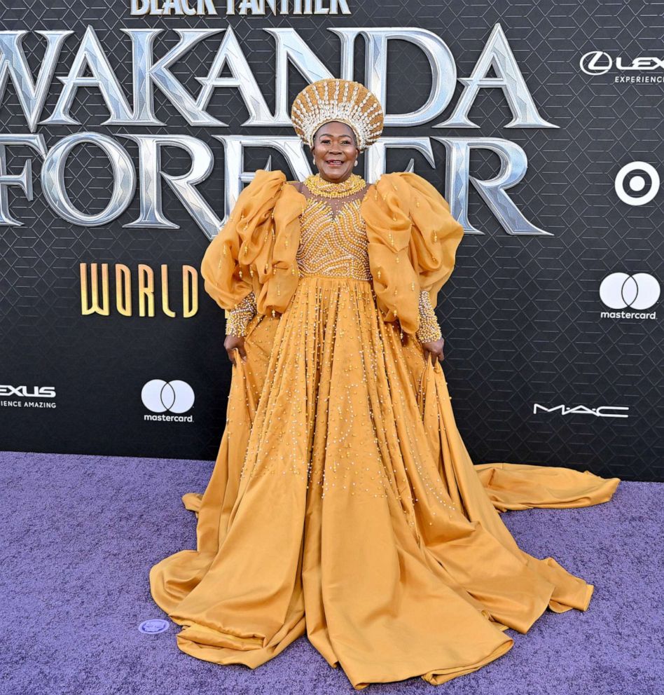PHOTO: Connie Chiume attends Marvel Studios' "Black Panther 2: Wakanda Forever" Premiere at Dolby Theatre on Oct. 26, 2022 in Hollywood, Calif.