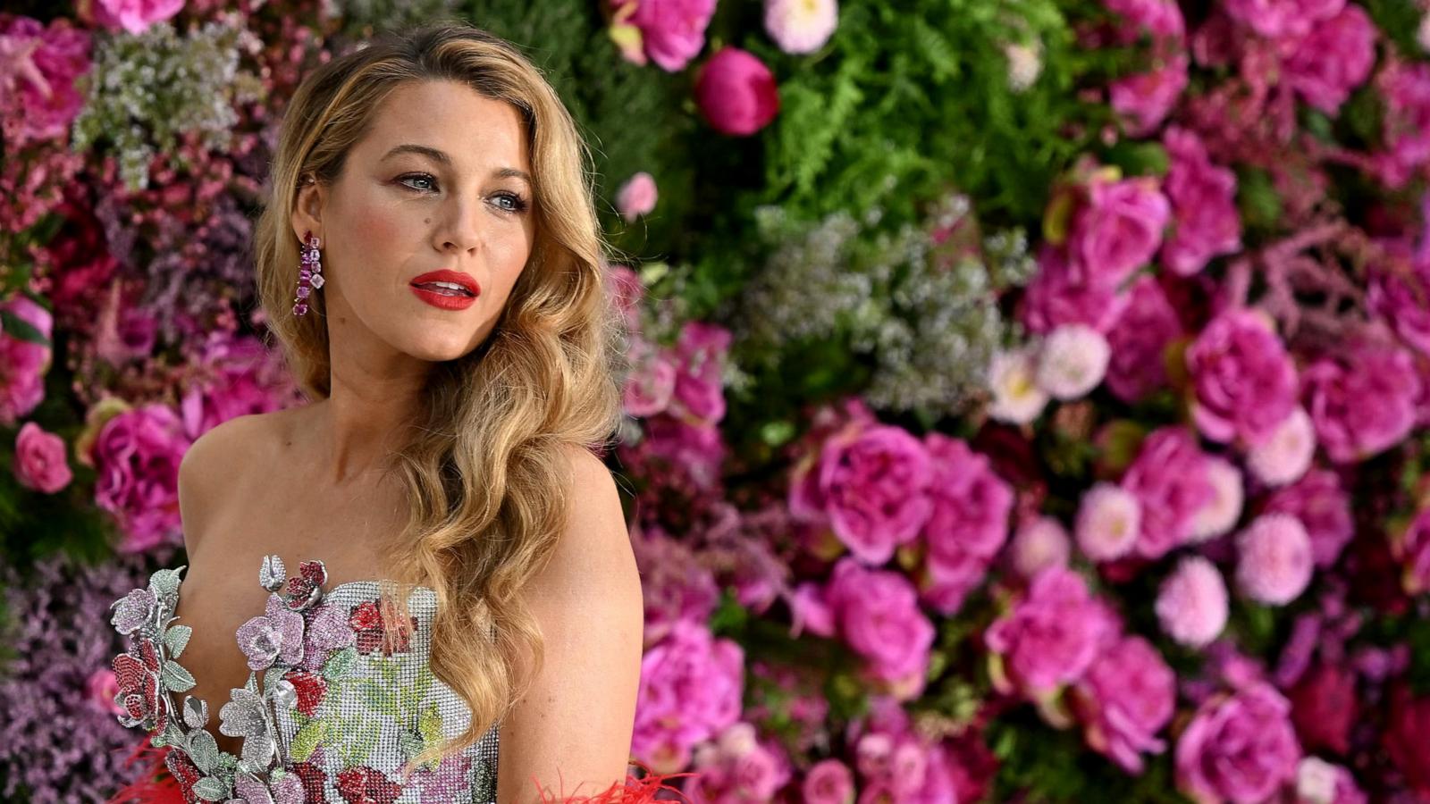 PHOTO: Blake Lively poses on the red carpet upon arrival to attend the UK gala screening for "It ends with us" at the Odeon Luxe in Leicester square, London, Aug. 8, 2024.