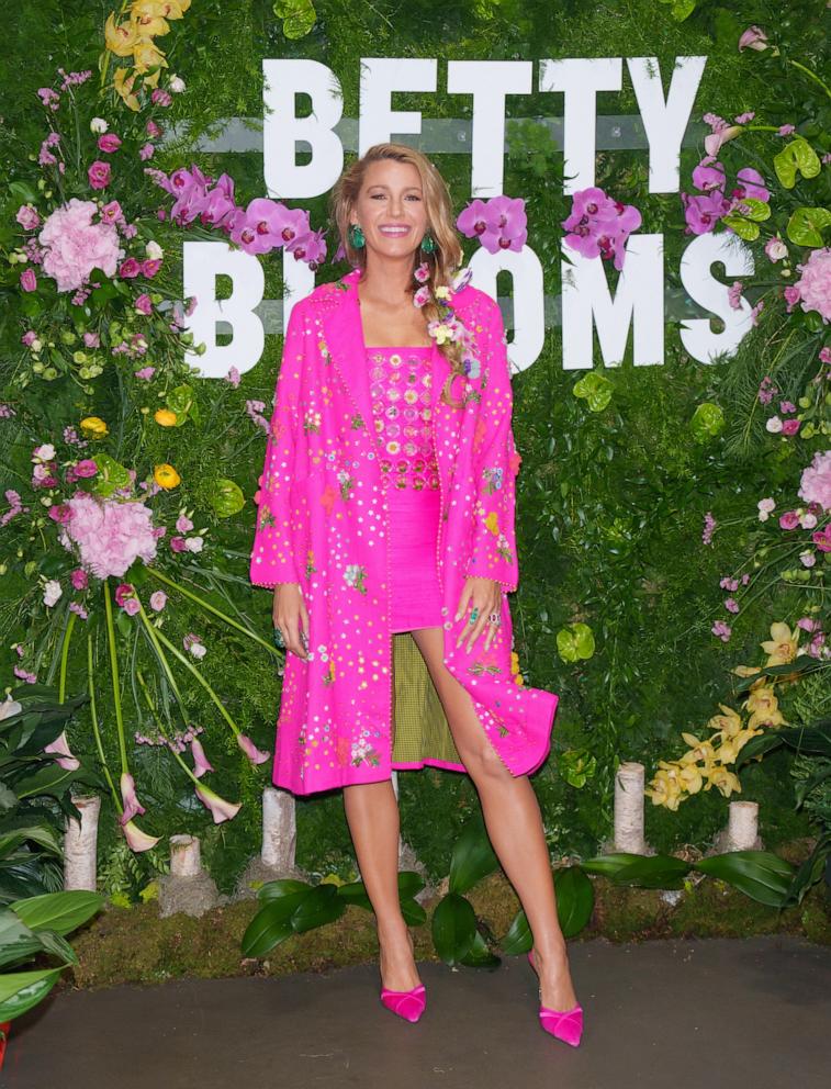 PHOTO: Blake Lively promotes "It Ends With Us" at Betty Blooms Pop-Up in Chelsea on August 03, 2024 in New York City.