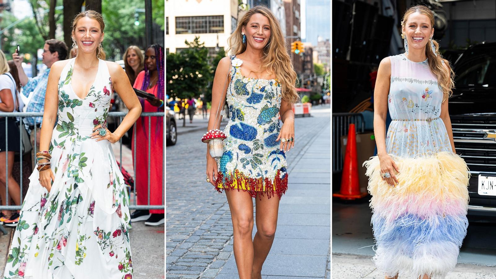 PHOTO: Blake Lively wearing three different looks in New York City, July 31, 2024.