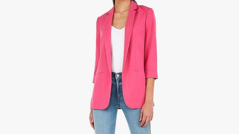 Rolled Sleeve Notch Collar Boyfriend Blazer