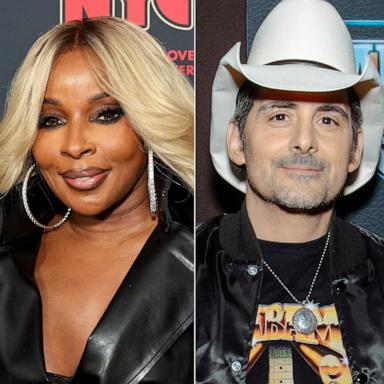 PHOTO: Mary J. Blige appears at an event at The Beacon Theatre on March 5, 2026, in New York. | Brad Paisley attends an event on Jan. 17, 2024, in Nashville, Tenn. | Ne-Yo attends an event on Jan. 31, 2026, in Beverly Hills, Calif.