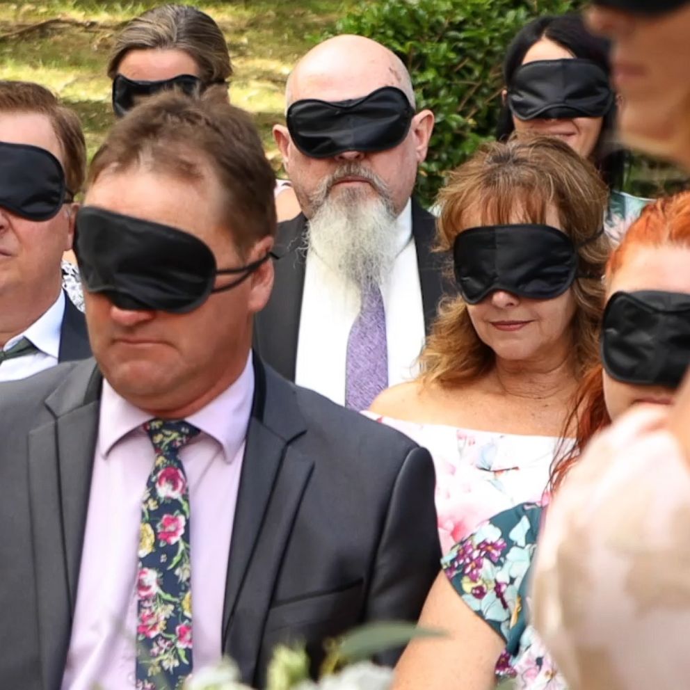 VIDEO: Why this bride had guests wear blindfolds during her ceremony