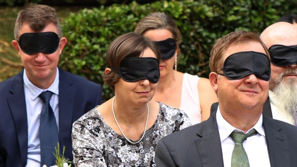 PHOTO: Stephanie Campbell, 32, gave her friends and family blindfolds so they could experience the moment just as she was experiencing it.