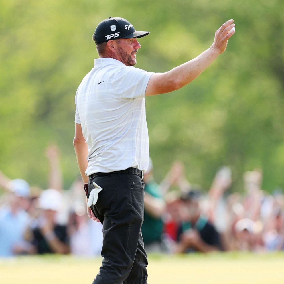 Michael Block says hole-in-one 'absolutely destroyed' the cup, soaks in  finish - ABC News