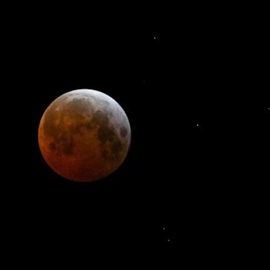 PHOTO: The full moon, also known as the "Blood Moon," is seen in Alta Verapaz on March 14, 2025, during a lunar eclipse. 