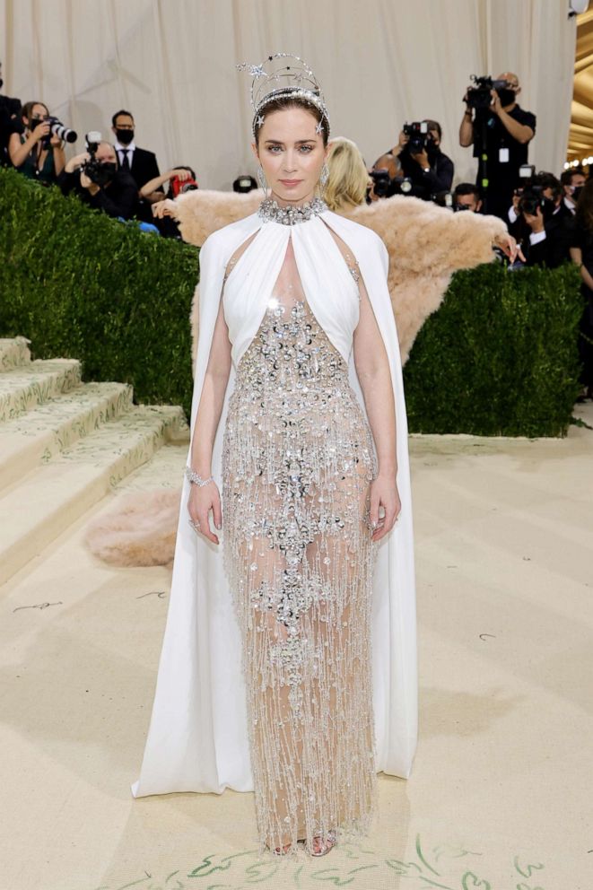 PHOTO: Emily Blunt attends The 2021 Met Gala Celebrating In America: A Lexicon Of Fashion at Metropolitan Museum of Art, Sept. 13, 2021, in New York.