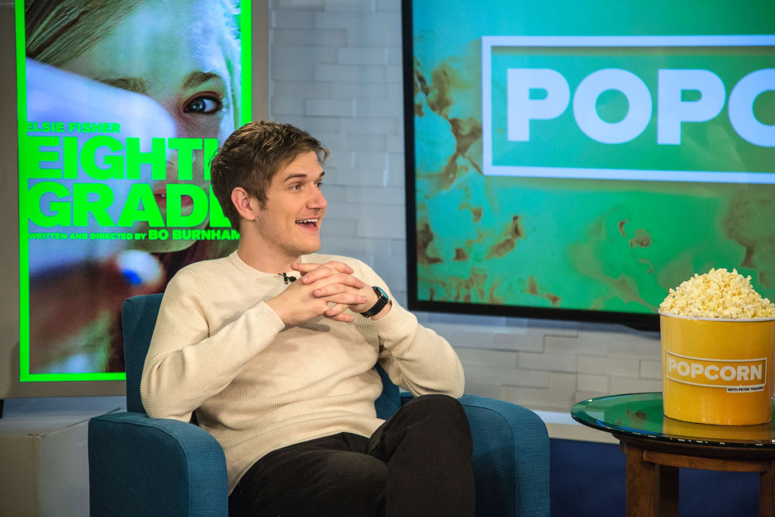 PHOTO: Bo Burnham appears on "Popcorn with Peter Travers" at ABC News studios, July 19, 2018, in New York City.
