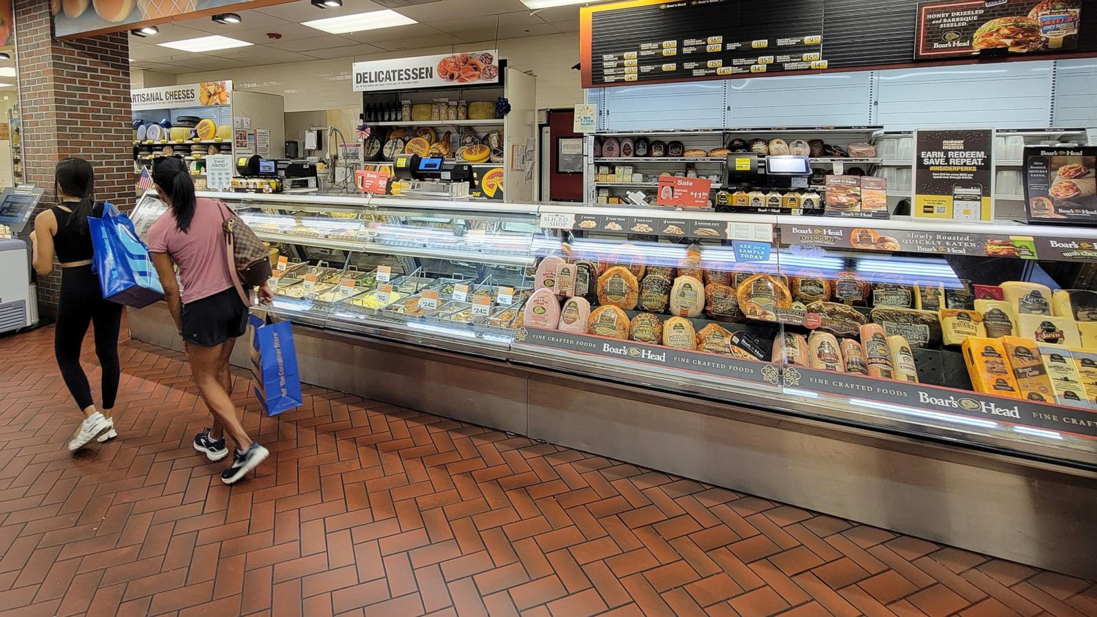 PHOTO: Boar's Head products are shown at a deli in New York, on July 11, 2024.