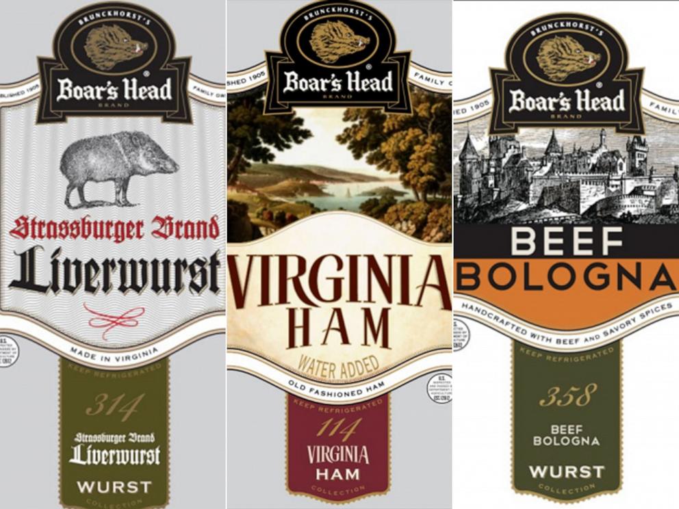 PHOTO: In these images released by the USDA, Boar's Head product labels are shown.