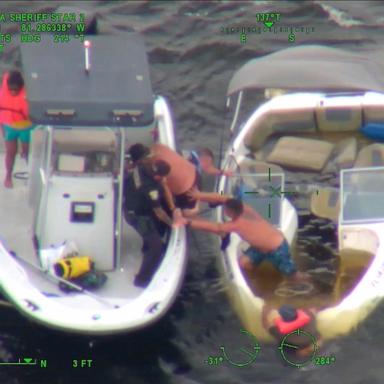 PHOTO: People are rescued from a boat on East Lake Tohopekaliga in St. Cloud, Fla., May 2, 2026.