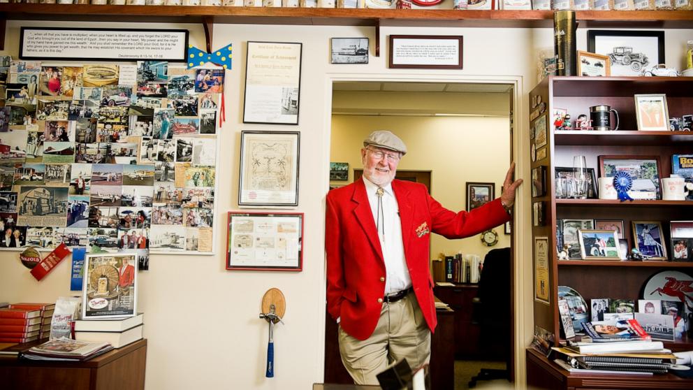 PHOTO: Bob Moore, the founder of Bob's Red Mill Natural Foods, poses for a portrait in his office at his manufacturing facility located in Milwaukie, OR. , April 11, 2011.