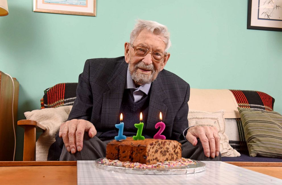 PHOTO: Bob Weighton, world's oldest man celebrates his 112th birthday, March 8, 2020.