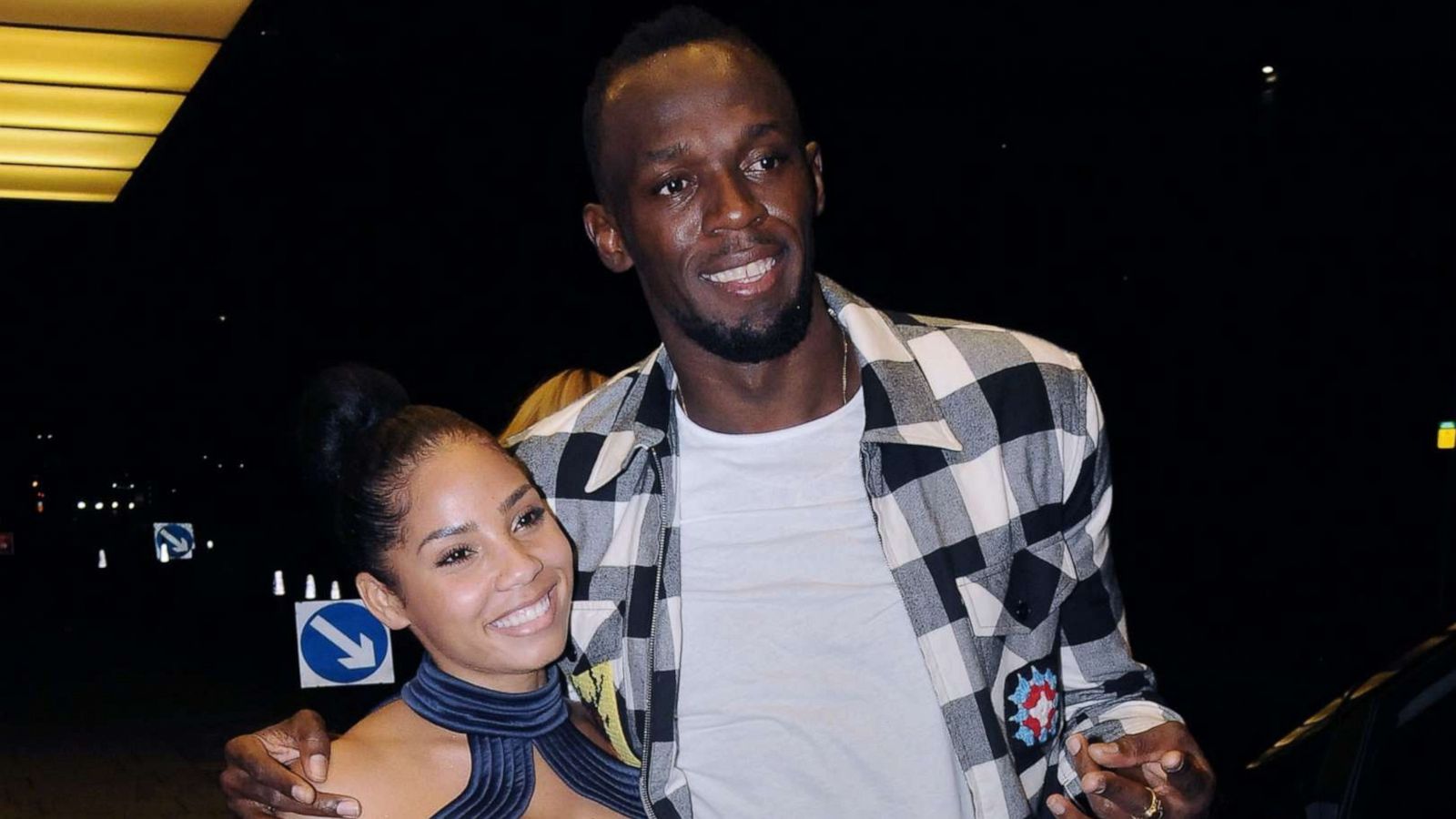 PHOTO: Kasi Bennett and Usain Bolt attend an event in London, Aug. 16, 2017.