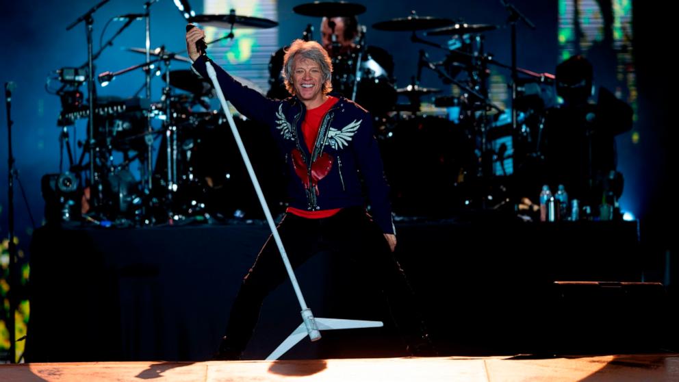 PHOTO: Jon Bon Jovi performs with the rock band Bon Jovi during Rock in Rio festival at the Olympic Park, Rio de Janeiro, Brazil, Sept. 29, 2019. 