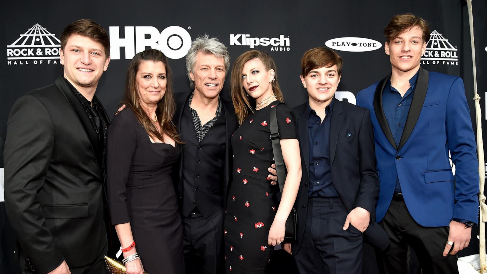 PHOTO: Inductee Jon Bon Jovi and family attend the 33rd Annual Rock & Roll Hall of Fame Induction Ceremony at Public Auditorium on April 14, 2018 in Cleveland, Ohio.
