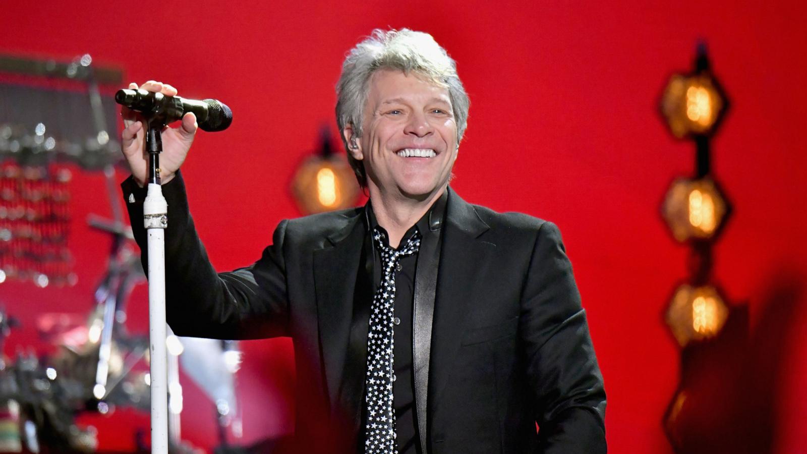 PHOTO: In this March 11, 2018, file photo, Jon Bon Jovi of Bon Jovi performs onstage during the iHeartRadio Music Awards in Inglewood, Calif.