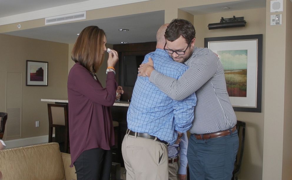 PHOTO: The moment when Sawyer Dyer and his bone marrow donor Kevin Schwartzel shared a long-awaited hug, was captured on video.