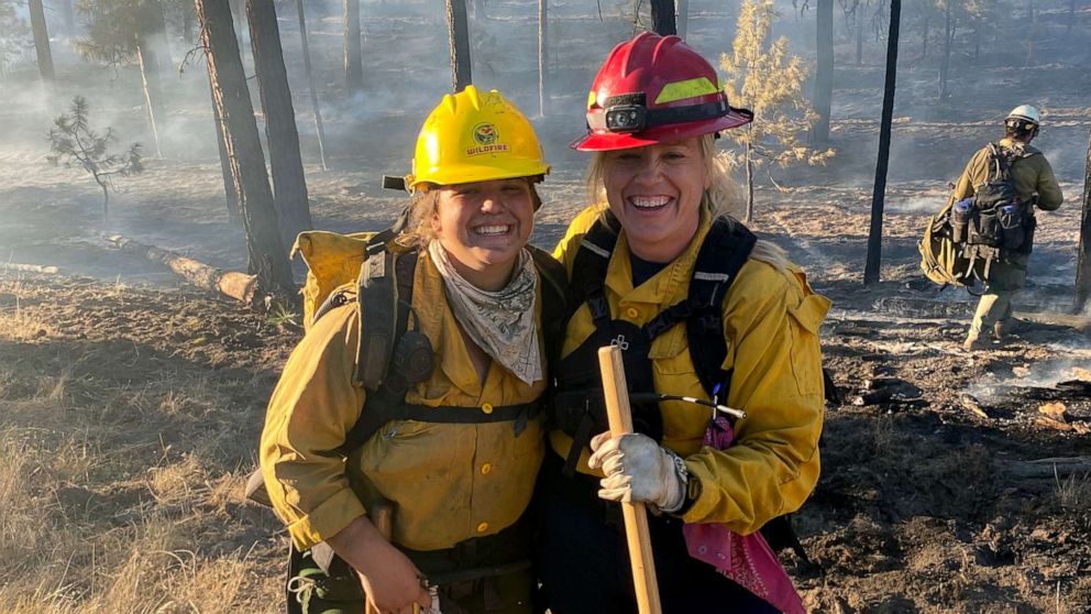 PHOTO: Firefighter Katie Jo Benitz and Captain Bonnie Rogers at the Cow Canyon Fire 2022.