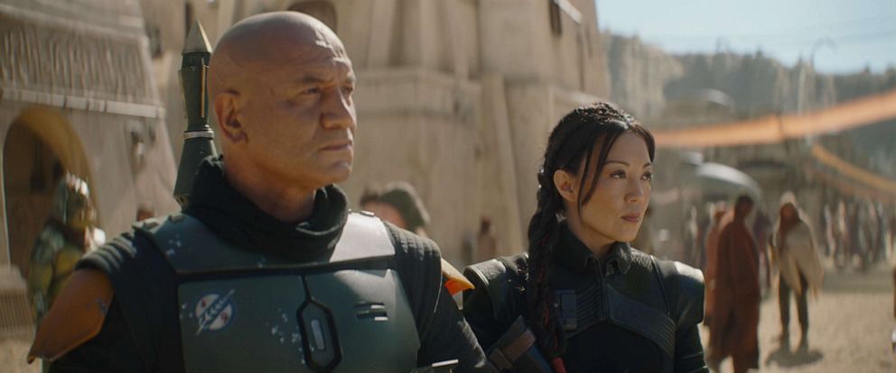 PHOTO: Temura Morrison is Boba Fett and Ming-Na Wen is Fennec Shand in "The Book of Boba Fett," on Disney+.